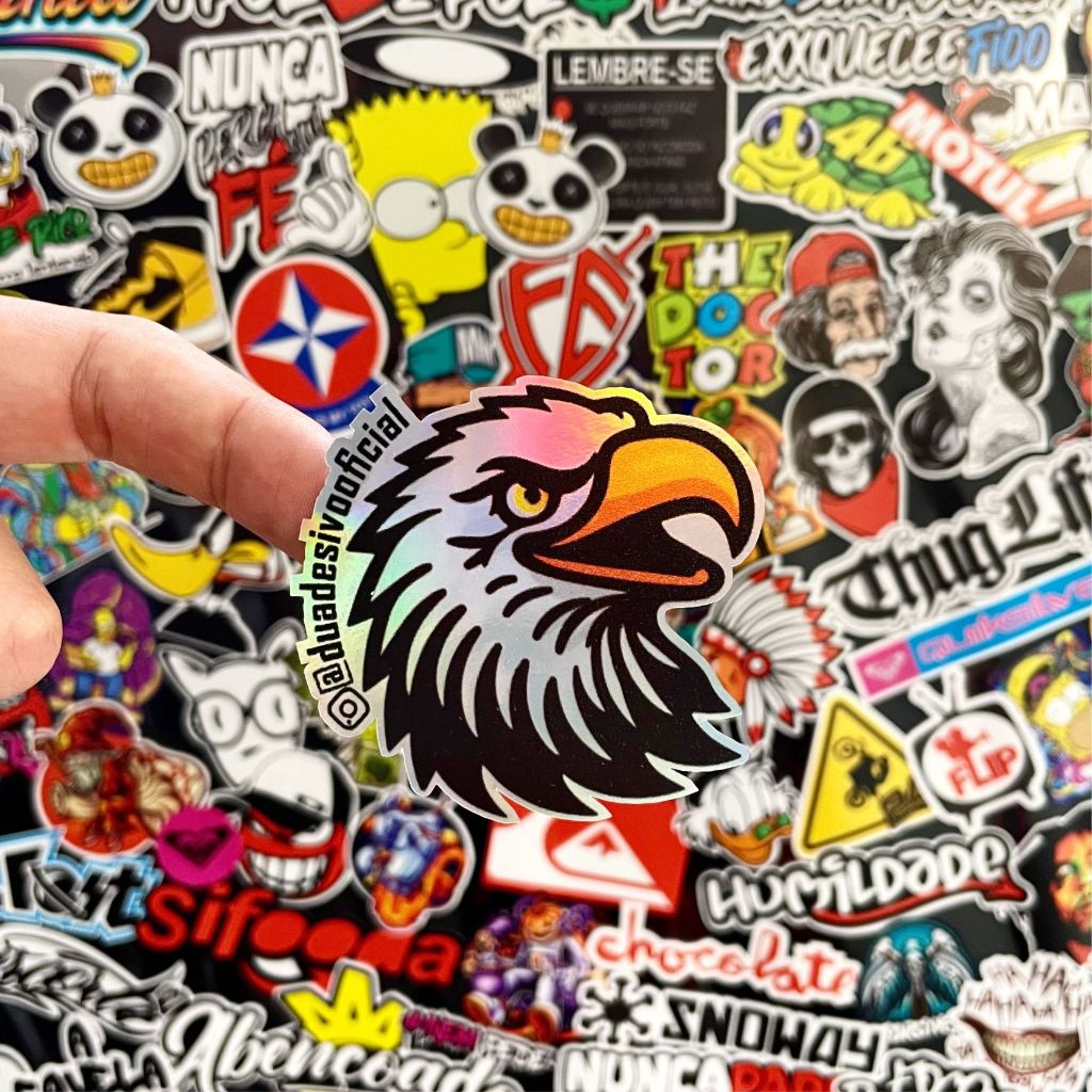 Kit 128 Adesivos Para Moto Bolsa Entrega Bag Bike Cap Carro Boa Resolução Personalizado Prova D'Água