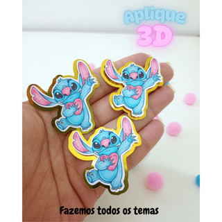 Apliques 3D Stitch - Aplique personalizado 3D - FAZEMOS TODOS OS TEMAS