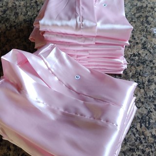 Kit 10 robes de cetim  infantil rosa bebe festa do pijama
