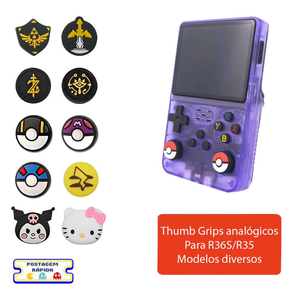 Thumb Grips Analógicos para R36S, Anbernic, Powkiddy e Retroid – Proteção e Precisão
