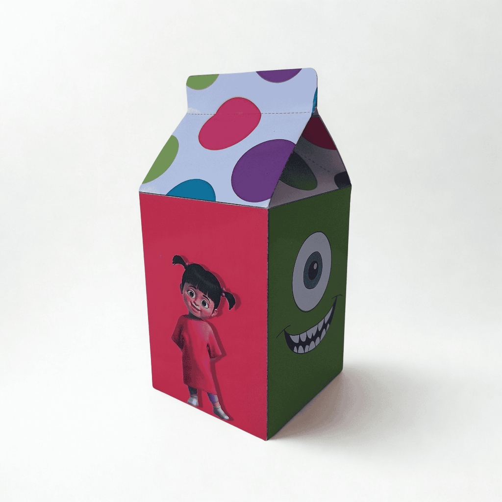 Caixinha Milk Monstros SA Personalizada Lembrancinha para Festa de Aniversário Infantil