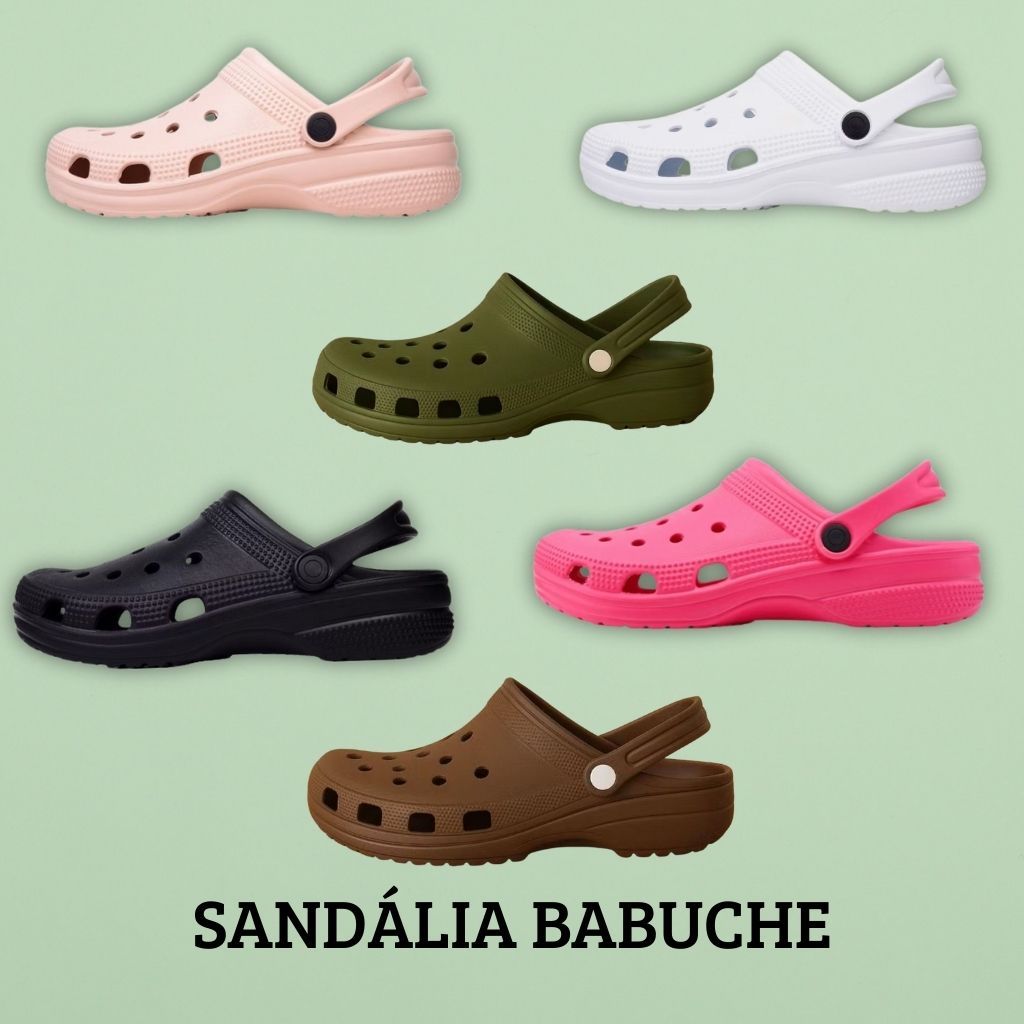 Babuche Leve Sandália Adulto Masculino Feminino Casual EVA Confortável Antiderrapante Ajustável