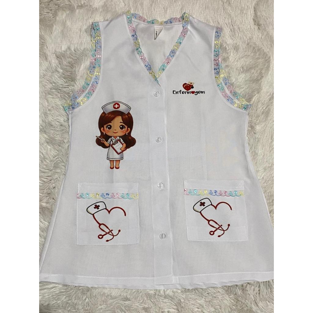 Jaleco de Enfermagem Estampado - Toque de Charme e Cuidado