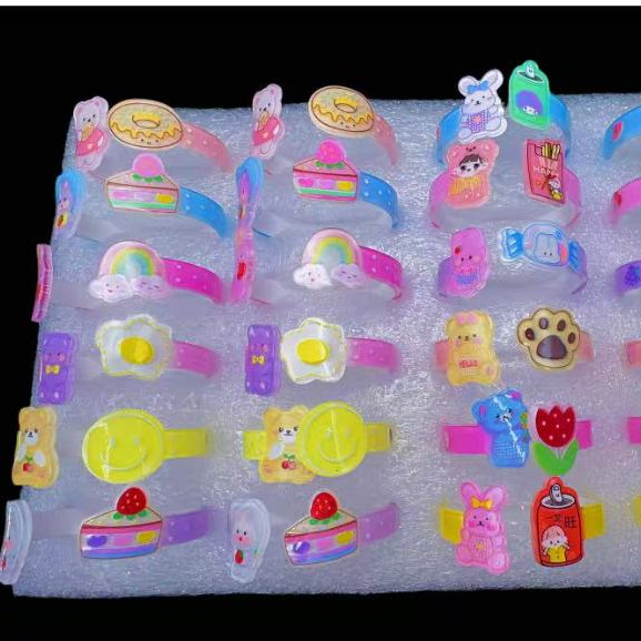 kit 3 Pulseira Bracelete Plástico Infantil para Crianças Menina Desenho Animado Unicórnio Sereia desebho animado Laço 3D