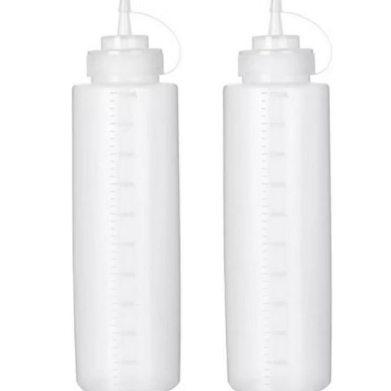 Kit Com 2 Bisnaga Branca De Maionese Profissional 1 Litro Flexivel Para Maionese Molhos Cremes