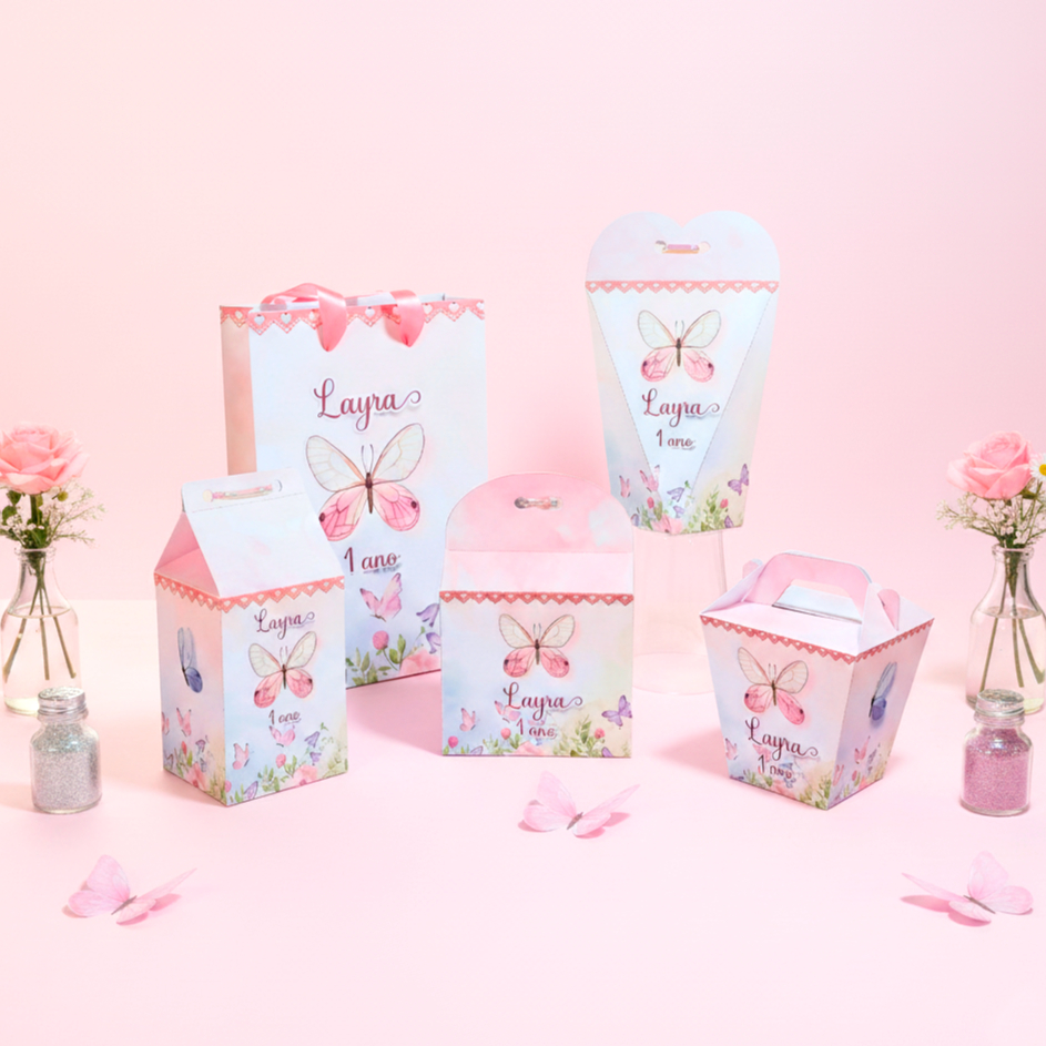 Kit caixinhas jardim das borboletas | Lembrancinha | Aniversário | Personalizados | Festa infantil | Caixinhas
