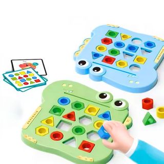 Brinquedo Jogo de Encaixe Cores Tabuleiro e Memória Dinossauro Formas Geométricas Educacional