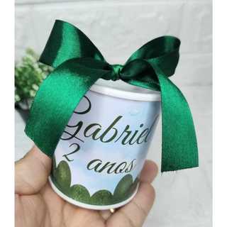 Lembrancinha Tubo lata Personalizada Batizado Maternidade Bebê Aniversário Nome 7x6 cm