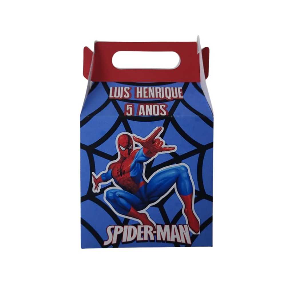 Caixinhas Maletinha Homem-Aranha Desenho Personalizadas com Nome e Idade Lembrancinha Festa Infantil