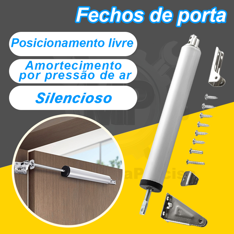 Fechador de Porta Pneumático com Amortecimento Silencioso - Posicionamento em Qualquer Ângulo, Instalção Fácil para Casa