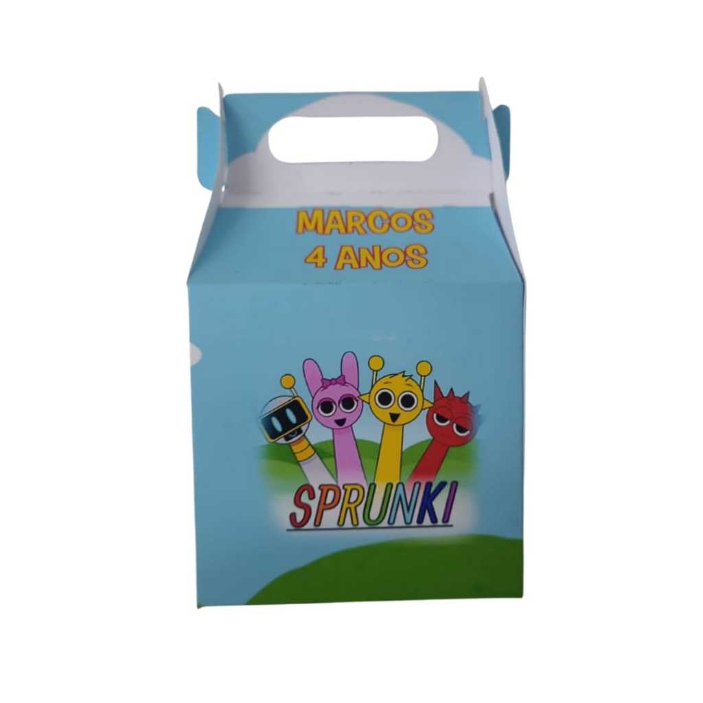 Caixinhas Maletinha Sprunki Personalizadas com Nome e Idade Lembrancinha Festa Infantil
