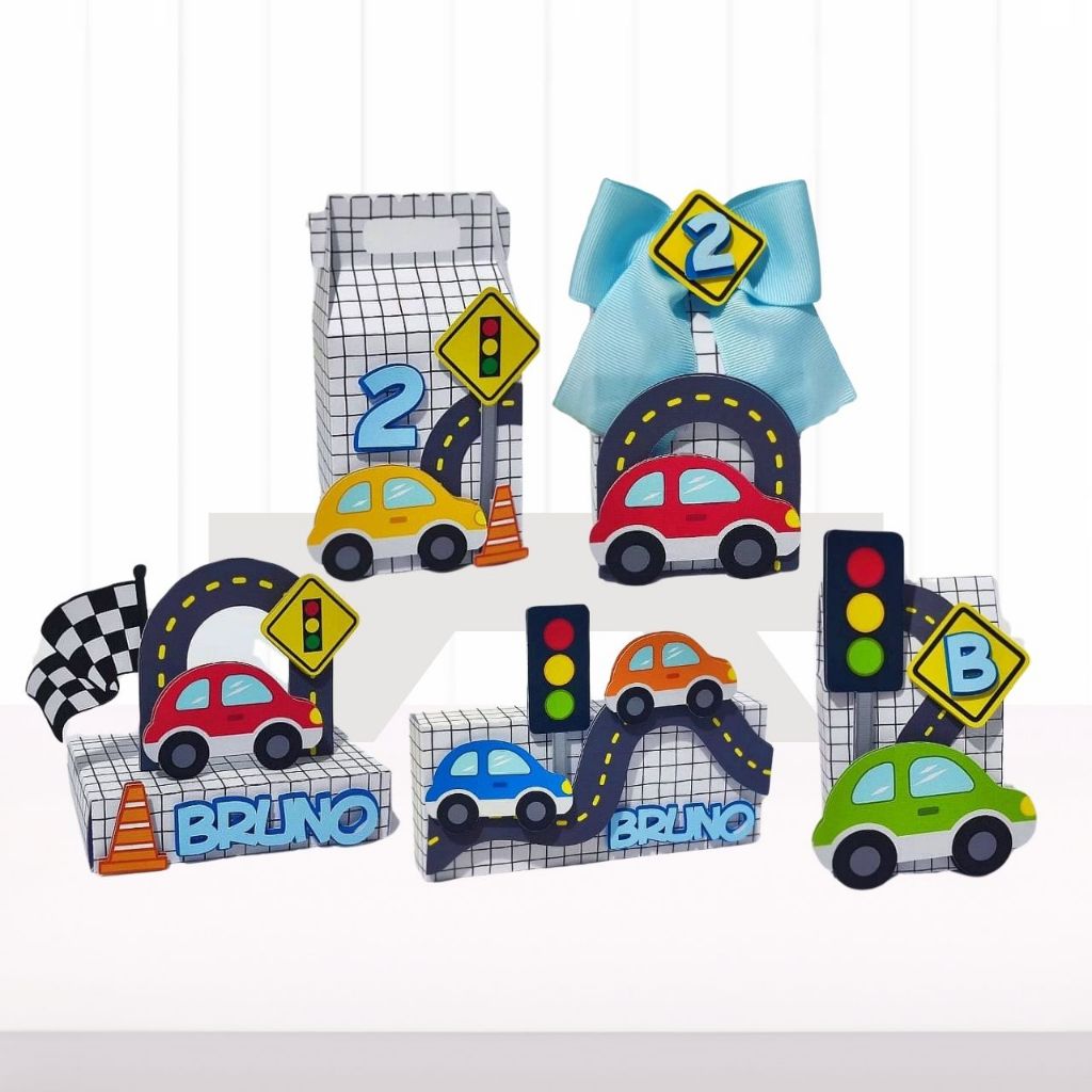 Kit Festa PEGUE E MONTE Carrinhos - Caixinhas Personalizadas Lembrancinhas Personalizada