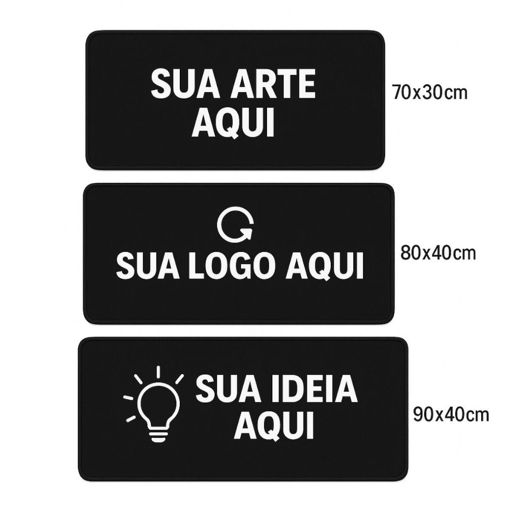 Mouse Pad Premium Personalizado Com Sua Arte Diversos Tamanhos Borda Costurada