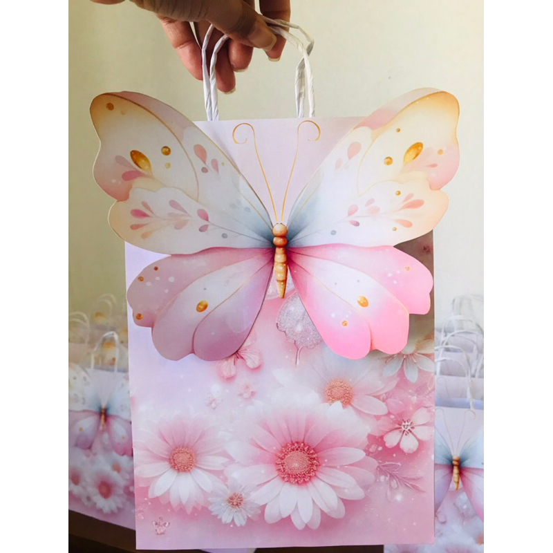 Sacola kraft personalizadas Borboletas, jardim das borboletas, sacolinhas surpresa jardim das borboletas