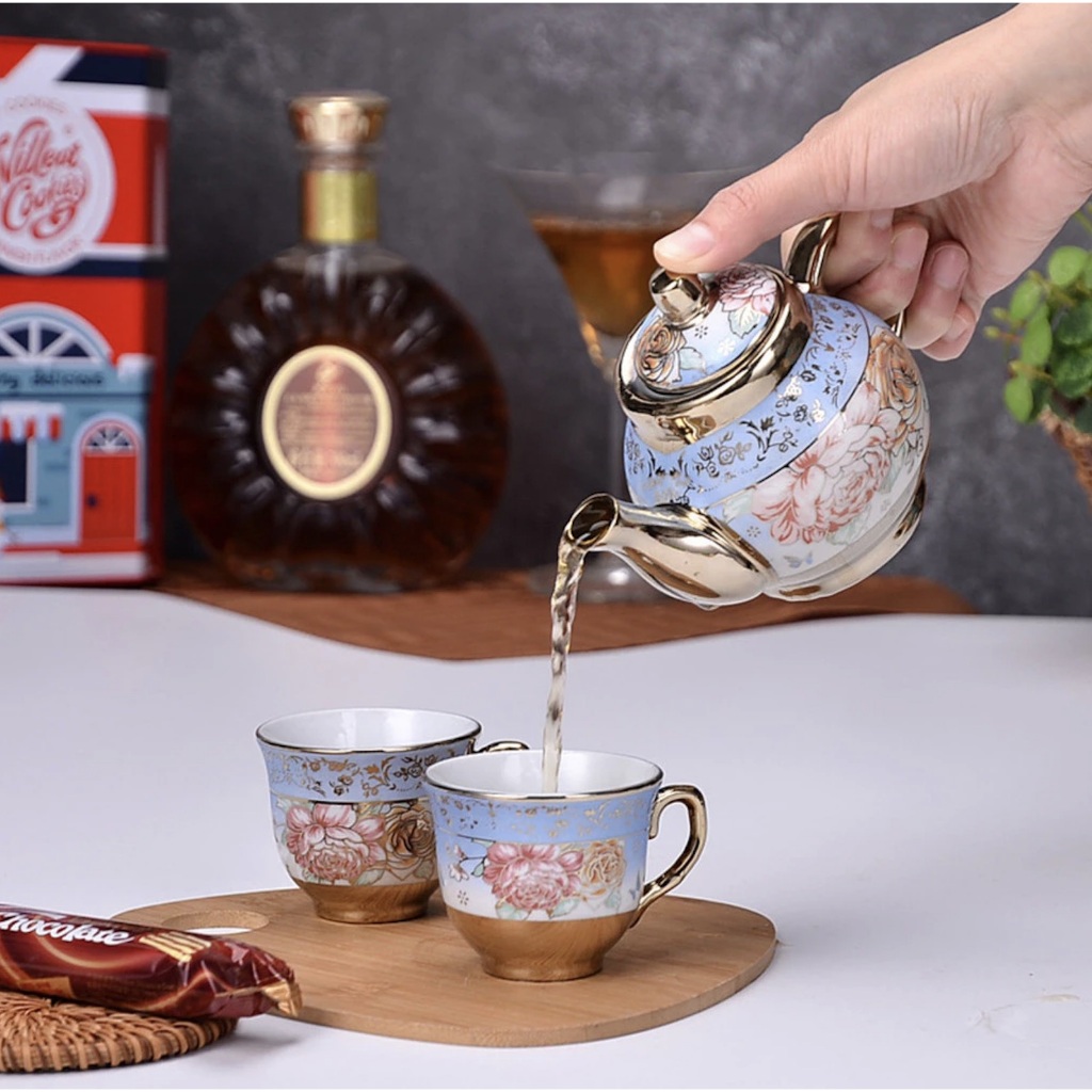 Conjunto bule e xícara de chá Princess Cerâmica e porcelana top10 Barato Presente Natal