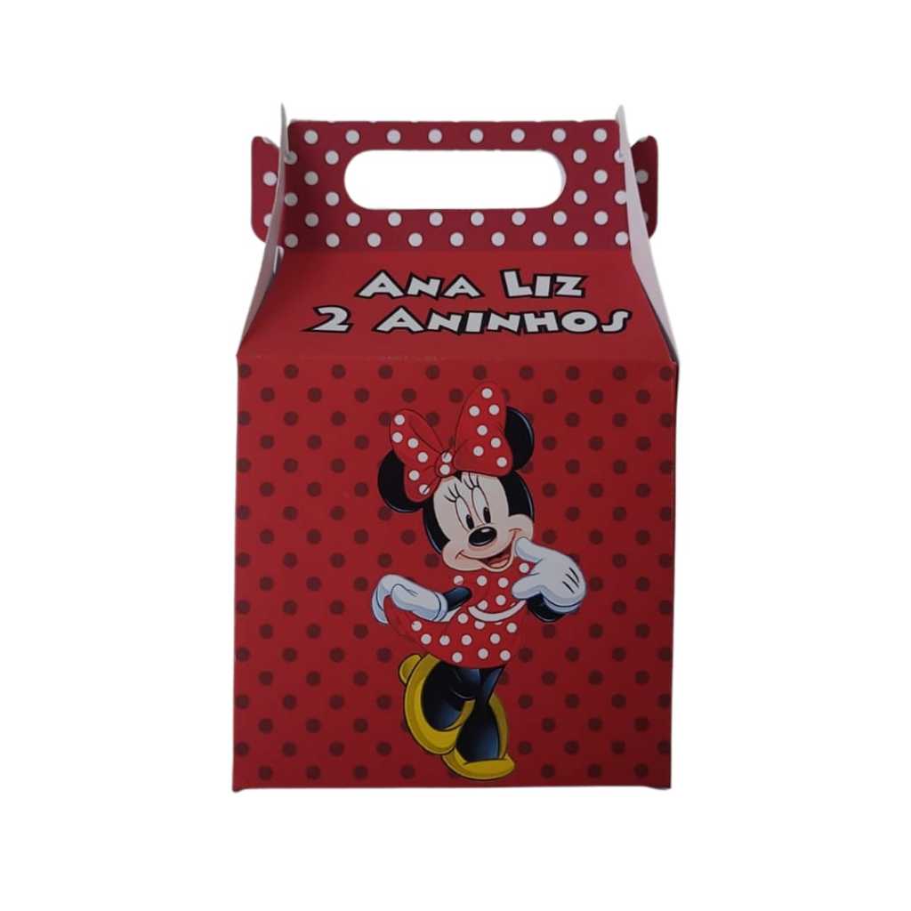 Caixinhas Maletinha Minnie Vermelha Personalizadas com Nome e Idade Lembrancinha Festa Infantil