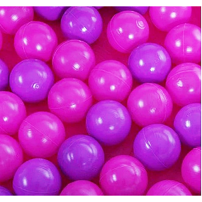 Bolinhas de Piscina Toquinha Casinha Cor Rosa e Roxo 50 Unidades