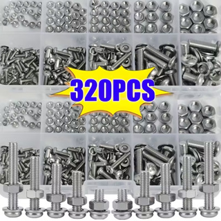 Conjunto de 320/380 peças de porcas e parafusos métricos hexagonais - M2, M2.5, M3, M4, M5 Parafusos e porcas em Oferta na Shopee