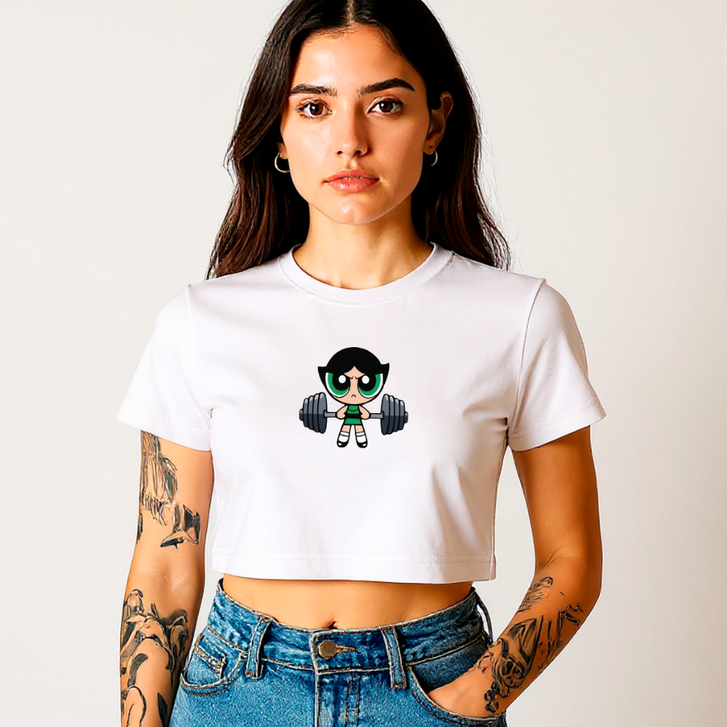 Camisa Camiseta Cropped Docinho Meninas Super Poderosas Tshirt T-Shirt Power Puff Girls Blusa Feminino