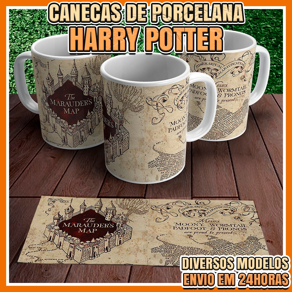 Caneca Harry Potter 325ml • Casas de Hogwarts, Patronos, Feitiços e Personagens • Caneca Geek Mágica