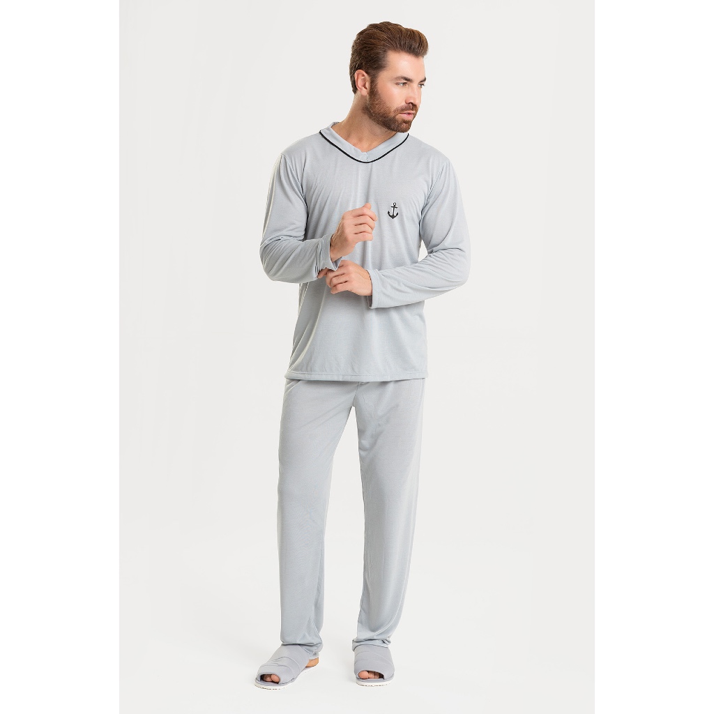 Pijama Longo Masculino Adulto de Inverno em Oferta na Shopee