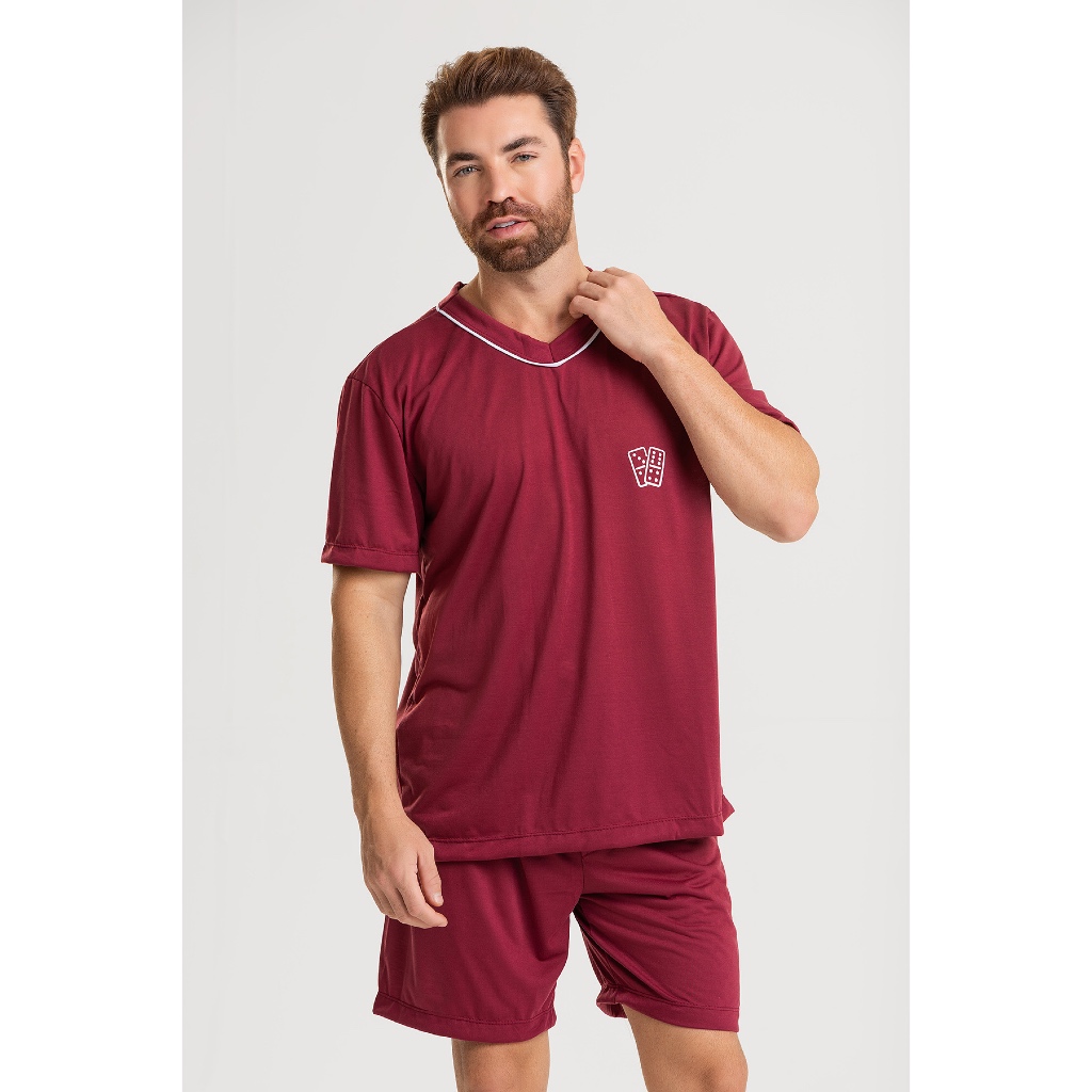 Pijama Masculino de Verão – Conjunto Leve Malha Premium Fresco e Confortável em Oferta na Shopee