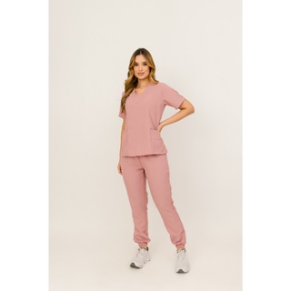 Conjunto Pijama Hospitalar/Cirúrgico Oxfordine Scrub Acinturado em Oferta na Shopee