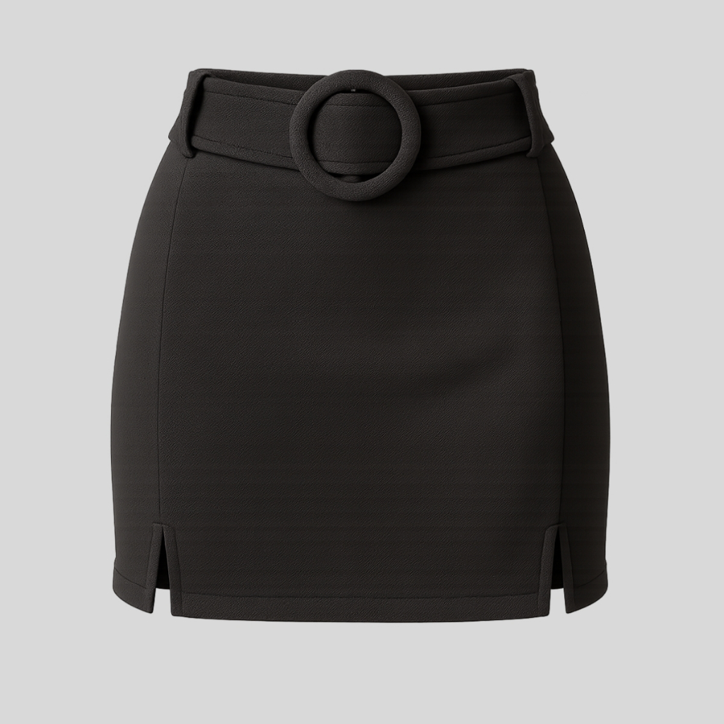 Short Saia Feminino Com Cinto Forrado Shortinho Curto Fenda Bermuda Sainha Cintura Alta