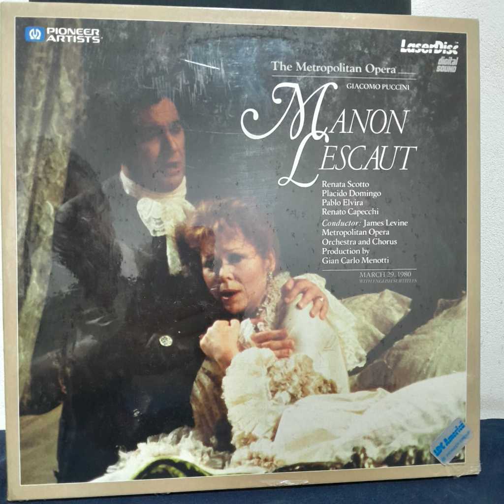 GIACOMO PUCCINI – MANON LESCAUT – LASERDISC – PIONEER ARTISTS / METROPOLITAN OPERA – 1980  ALBUM NOVO LACRADO 2 DISCOS