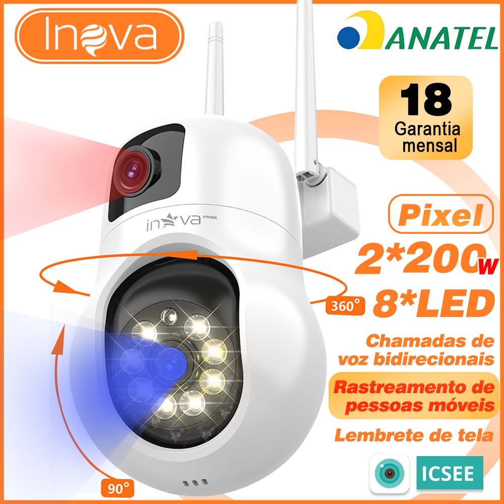 Inova Câmera de Segurança Wi Fi Camera Dupla Camera Segurança Externa Câmera a Prova de Água Camera Segurança 360 — R$ 179,80 em Shopee