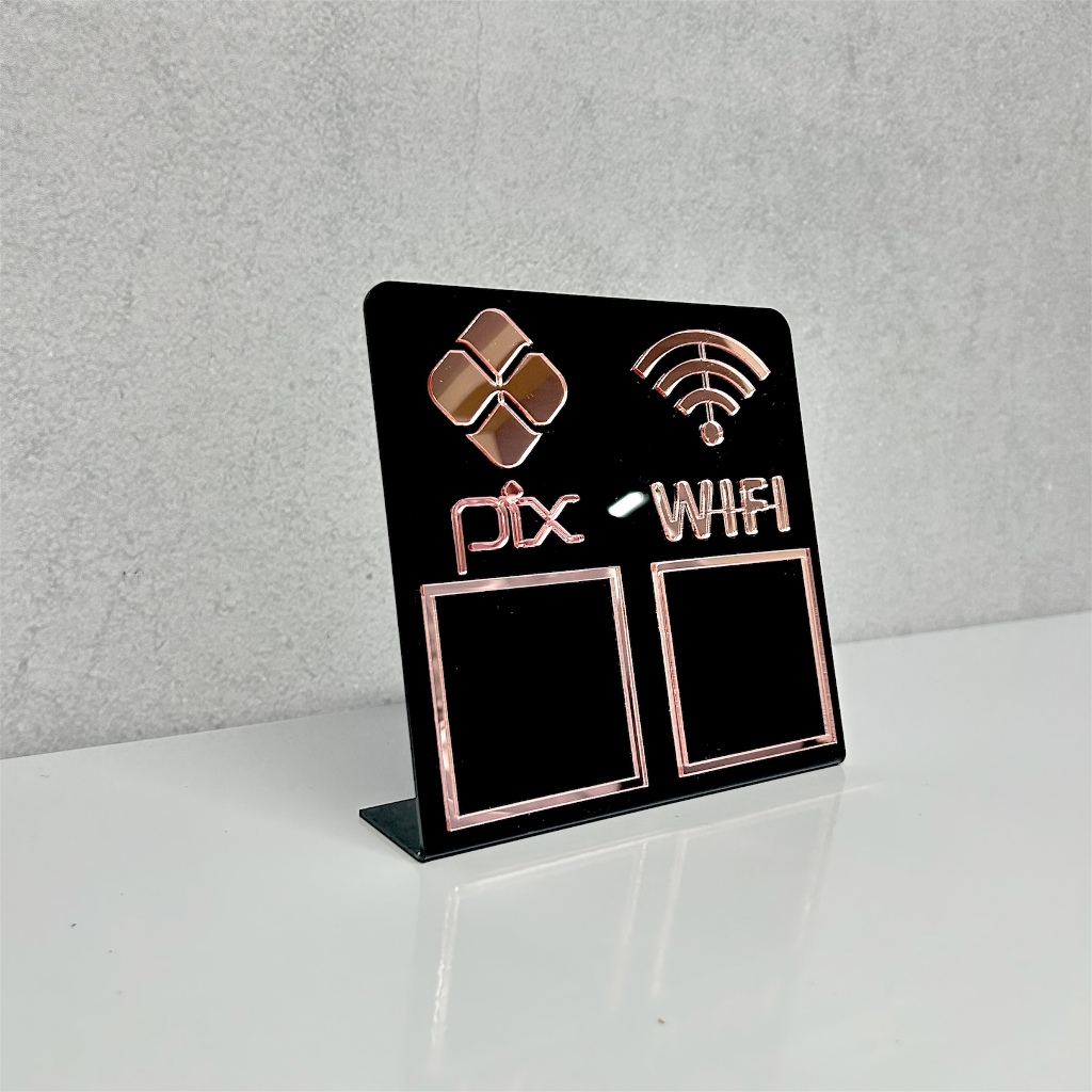 Placa Pix Display Mesa Balcão PIX e WI-FI em Oferta na Shopee