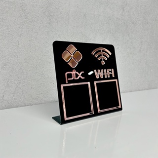 Placa Pix Display Mesa Balcão PIX e WI-FI em Oferta na Shopee
