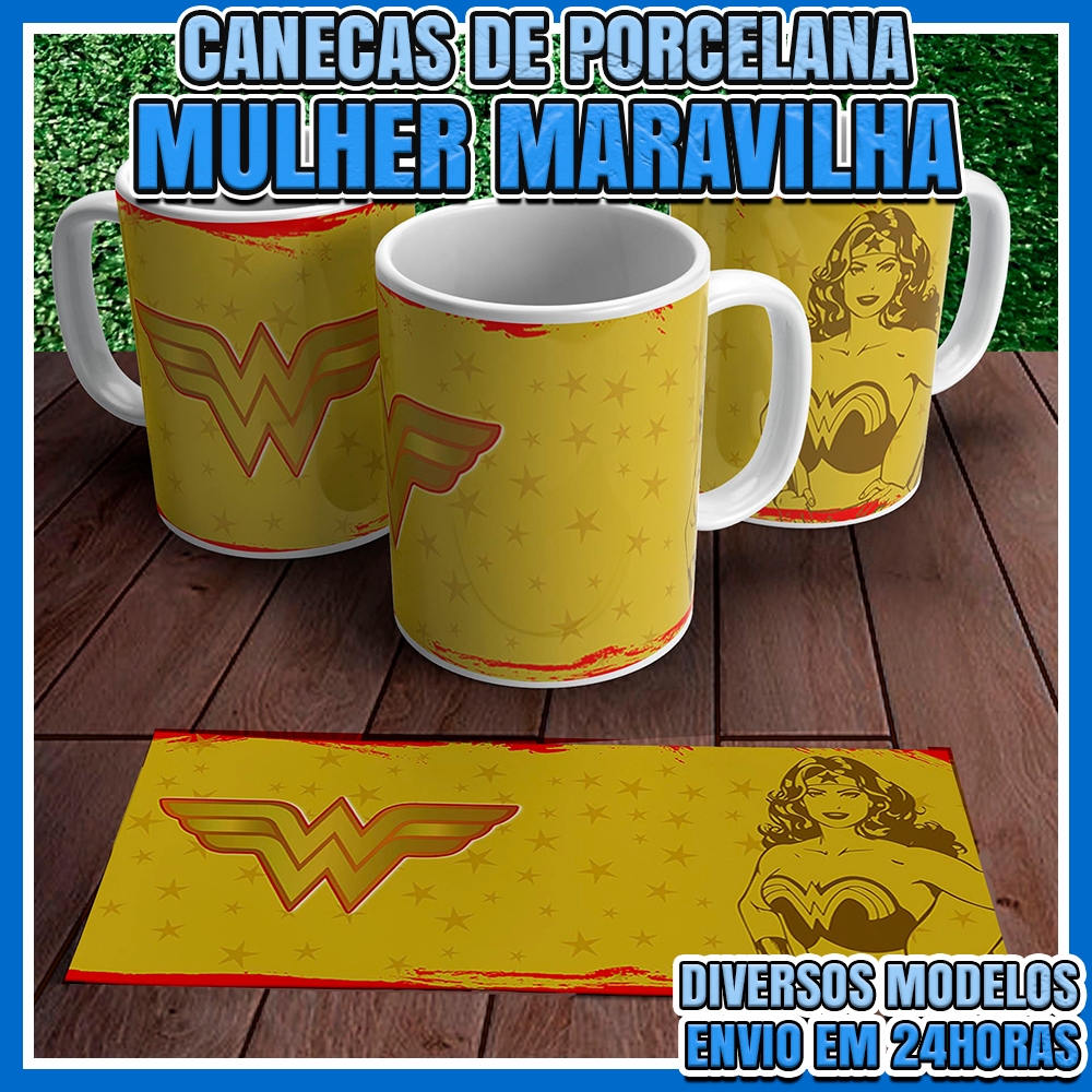 Caneca Mulher-Maravilha 325ml • Diana Prince, Estilo Heroico • Caneca Geek DC Comics