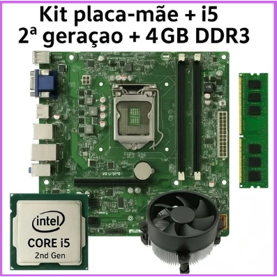 Kit Placa Mãe 1155 Ddr3 + Core I3 Ou I5 + 4gb, 8gb Ou 16gb