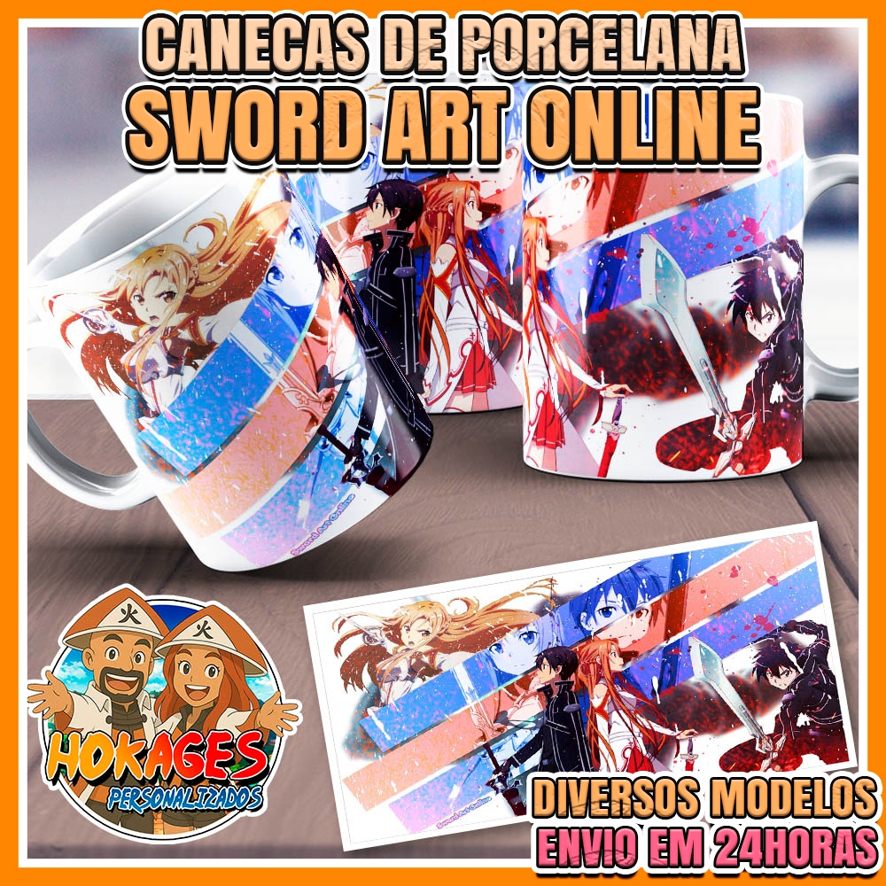 Caneca Sword Art Online 325ml • Kirito e Asuna • Caneca Geek Anime