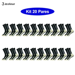 Jcolour ATACADO Kit 20 Meias Esportiva Antiderrapante Futebol Algodão Alta qualidade ventila Barato