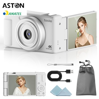 Astgn X Basike Câmera Digital Compacta | 64MP | 4K | Zoom 16X | Tela Rotativa 2.8” | Portátil em Oferta na Shopee