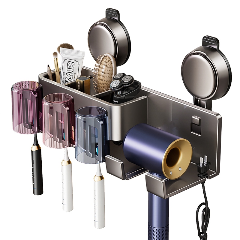 Rack De Armazenamento De Secador De Cabelo Sem Furos Rack De Armazenamento De Parede Para Banheiro Yesop em Oferta na Shopee