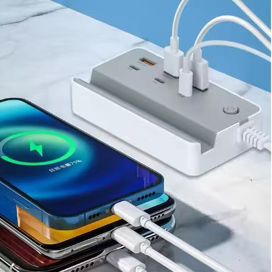 Extensor Carregador Turbo 35W – 3USB+3TIPO-C, Carregamento Rápido para Celular e Dispositivos em Oferta na Shopee