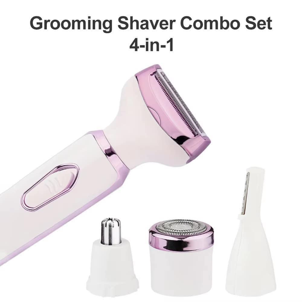 Kit de depilação 4 em 1 para rosto corpo e outras áreas, com conexão USB suave e confortável