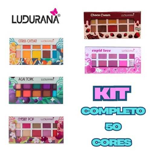 Kit de Paletas de Sombras Ludurana Choco Cream Cherry Pop Acai Topic Citrus Ocean Cupid Love