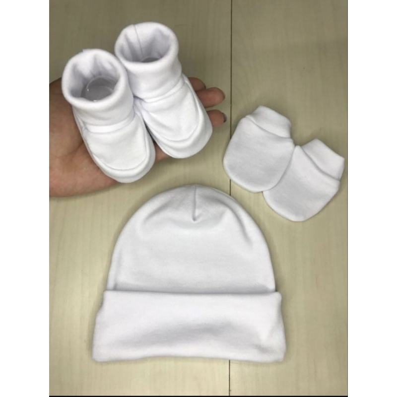 Touca bebê + Luvas + Pantufas Enxoval Recém nascido em Oferta na Shopee