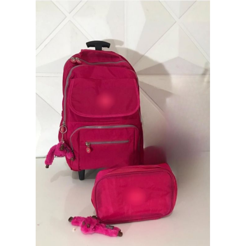 kit Móchila Rodinha Grande Escolar Unisexx Grande alças ajustável com estojo