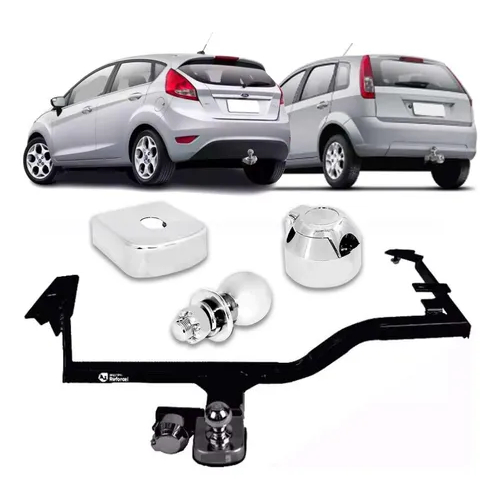 Engate Reboque Fixo Fiesta Hatch Trail Supercharger 2002 A 2014 Cap Carga 550kg Aco Resistente bOM