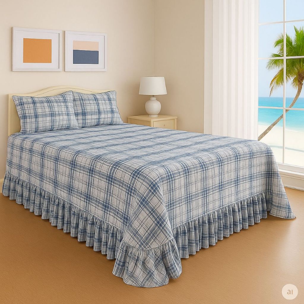 Colcha Cobre Leito Casal Helena 3 Peças Tecido 400 Fios - Vários tamanhos - BELLA DECÓR