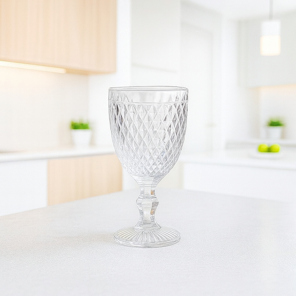 Conjunto 2 4 6 8 Taças de Vidro Transparente Formato Bico de Abacaxi Luxo Imperial Vinho Suco Água