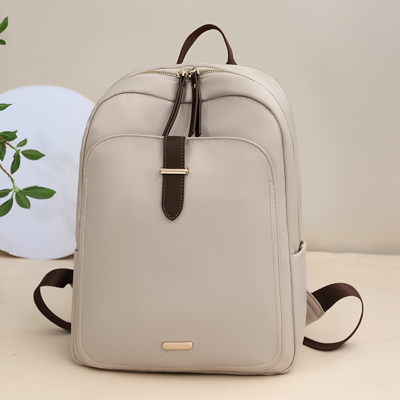 Mochila à prova d’água, fashion, em lona com cores contrastantes, grande capacidade, estilo minimalista, para estudantes em Oferta na Shopee