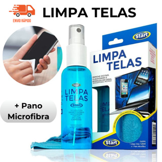 Limpa Telas 120ml com Pano Microfibra Celular TV Monitor Notebook Remove Manchas Com Segurança em Oferta na Shopee