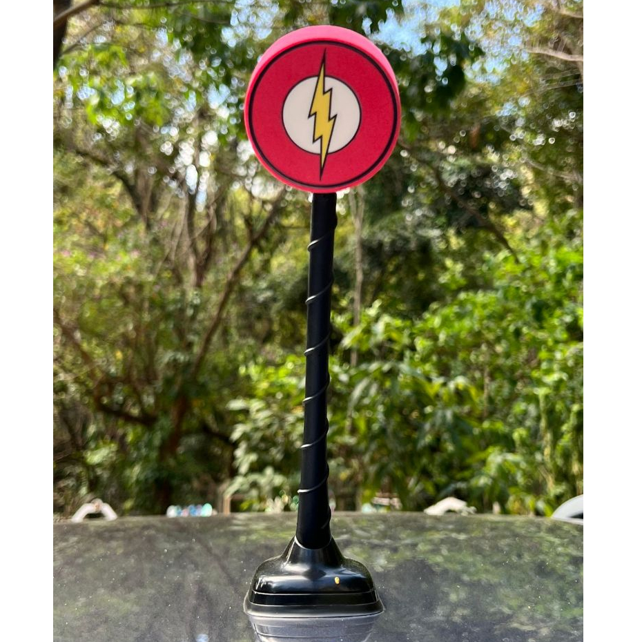 Ponteira Enfeite de Antena Raio Flash - The Flash - Vermelho - Carro e Moto