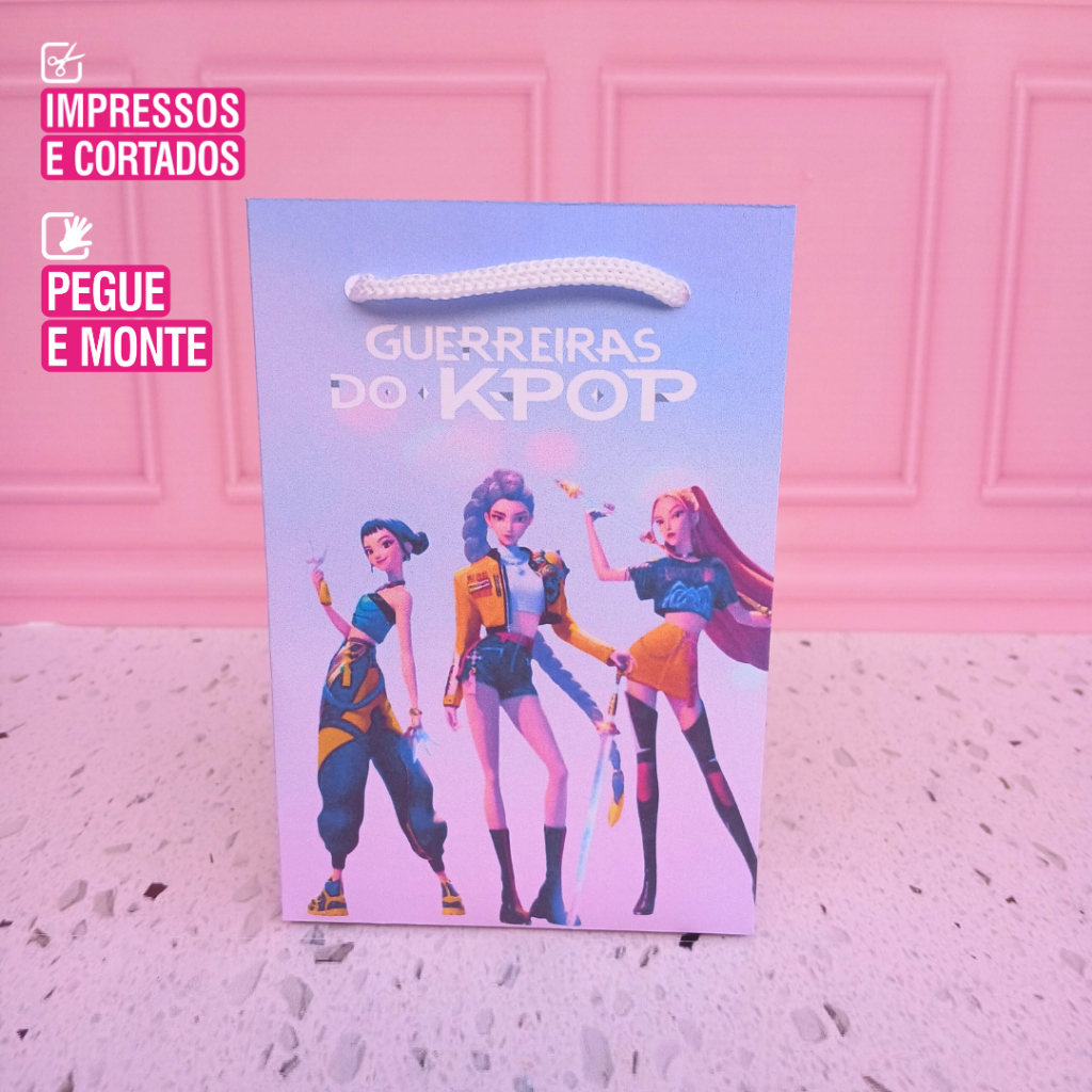Sacolinha Surpresa Guerreiras do Kpop - Personalizados - Lembrancinha - Festa Infantil -Aniversário / PEGUE E MONTE